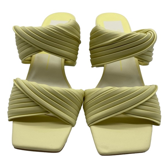 Dolce Vita Womens Shoes Pilton Heeled Sandals Yellow Vegan Leather Size 7.5 - Picture 4 of 12